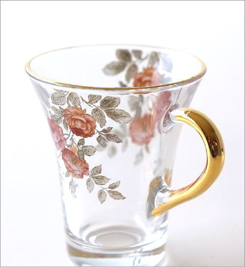 カップ ソーサー 磁器 ガラス おしゃれ アンティーク エレガント クラシック かわいい カフェ コーヒーカップ ソーサー セット ガラスのc S ローズ Hal9173 ギギliving