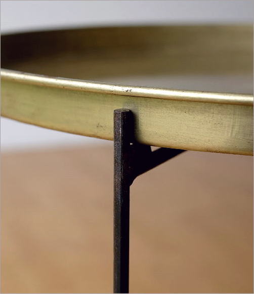 真鍮ラウンドトレーのフォールディングテーブル(3)