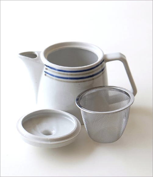 ティーポット ボーダー 陶器 おしゃれ 茶こし付き 急須 和風 洋風 モダン シック かわいい シンプル デザイン 日本製 ボーダーポット  [ksn9773] | ギギliving