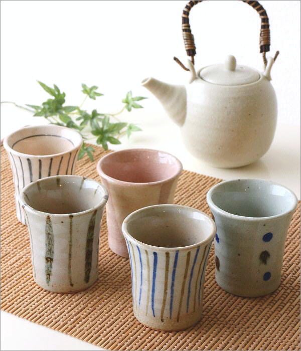 湯のみ5客セット 湯呑み茶碗 来客用 ミニカップ5個セット [kyt3614] | ギギliving