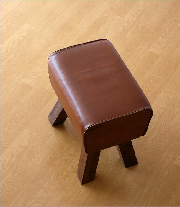 ◇昭和レトロ 収納付きスツール 小型椅子 木材 革張り ペイズリー柄 ...
