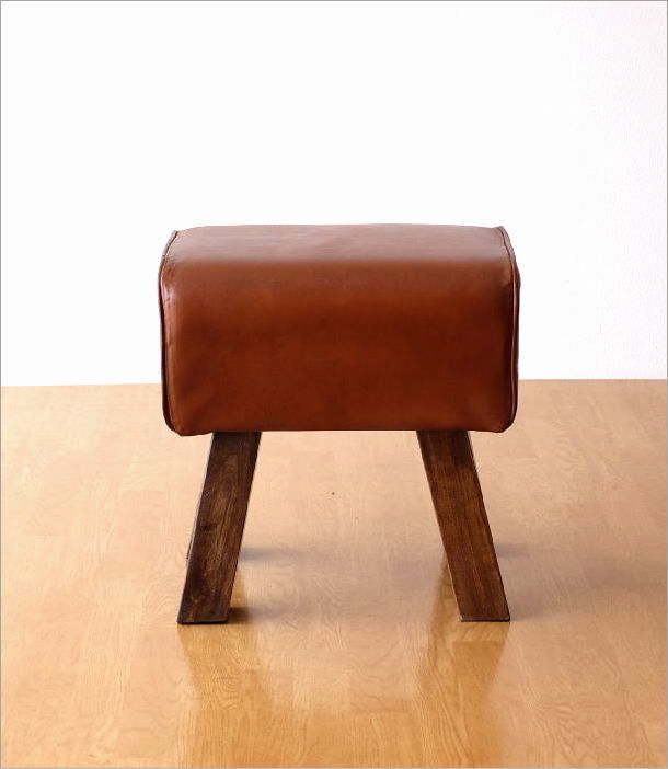 スツール 本革 木製 アンティーク おしゃれ 椅子 革製 ベンチ