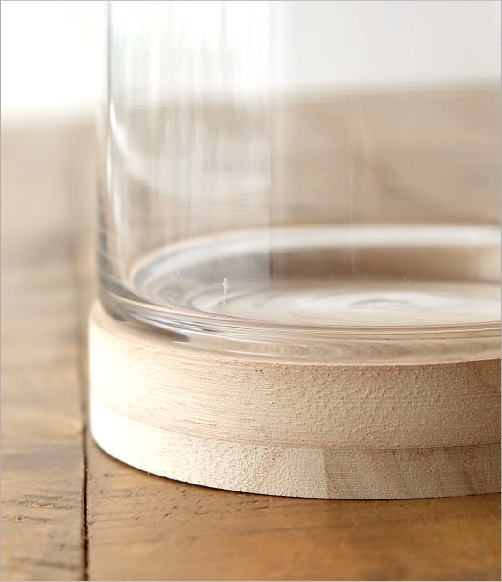 ナチュラル木製フラワーフレームガラスボトル付き