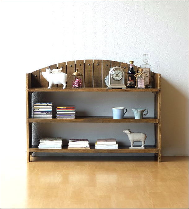 カヌー リメイク 木製 飾り棚 シェルフ ビンテージ - 収納家具