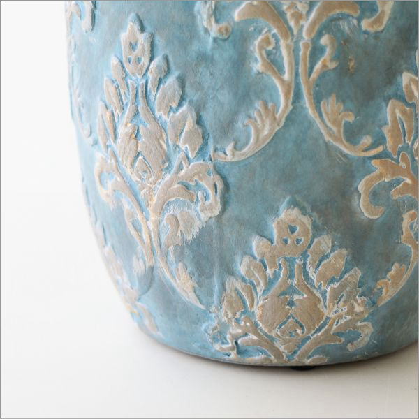 花瓶 おしゃれ 陶器 フラワーベース 花器 直径15×高さ26cm かわいい テラコッタ 卓上 モダン 陶器のベース Damask [sik3212]  | ギギliving