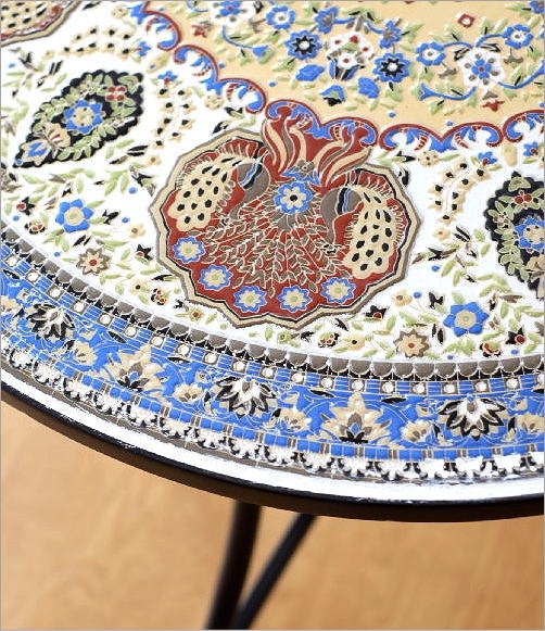 アイアンとタイルのガーデンテーブル Arabic(3)