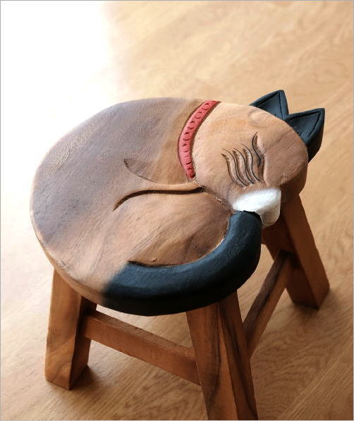 動物柄スツール 木製スツール 子供用スツール チェア 椅子 Mサイズ　玄関椅子