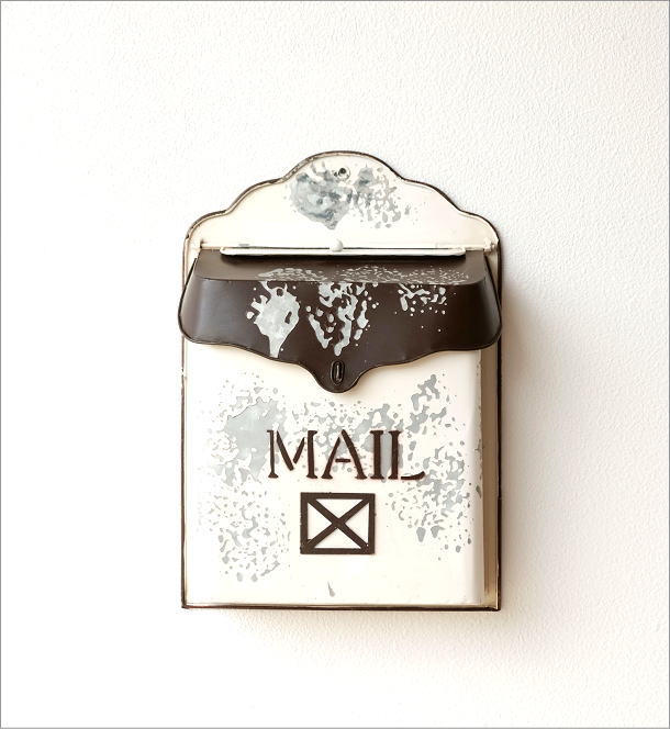 ポスト 郵便ポスト 壁掛け 壁付け おしゃれ アンティーク レトロ 北欧 ヴィンテージ かわいい メールボックス シャビーな2トーンカラーのポスト  [toy3593] ギギliving